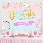 Dunk Donut Glitter Joyeux Anniversaire Toile de Fond Pour Fille